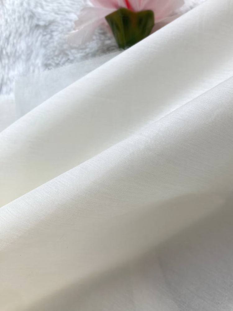 Silk-Cotton Organza Clothing Embroidery Printed White Fabric Telas Tulle Dresses For Women For Sewing By Meters