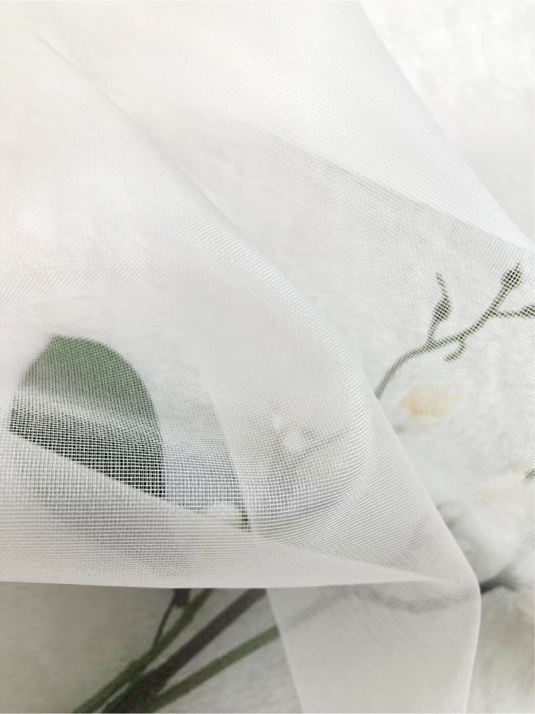 Natural Silk Organza Voile Clothing Printed Fabric Embroidery Telas Tulle Evening Dresses For Women For Sewing By Meters