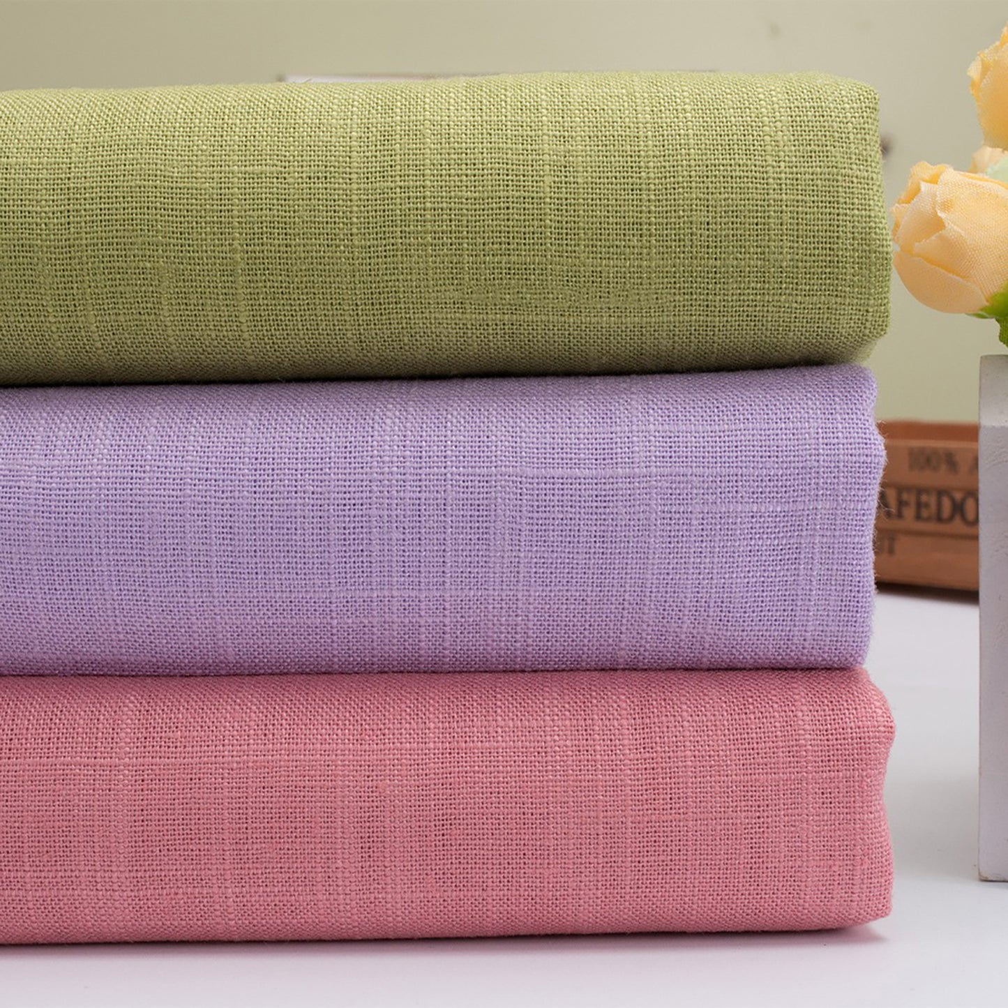 Natural Linen VISCOSE Printed Clothing Fabric Dresses Elegant Luxury For Women For Sewing By Meters VL12S