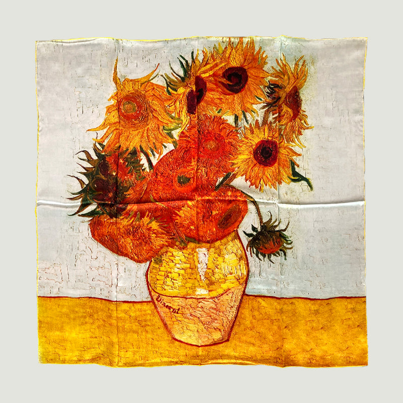 Mulberry Silk Natural Printed Silk Scarf For Woman Luxury Classical Art Famous Painting New Style customization Wholesale 90