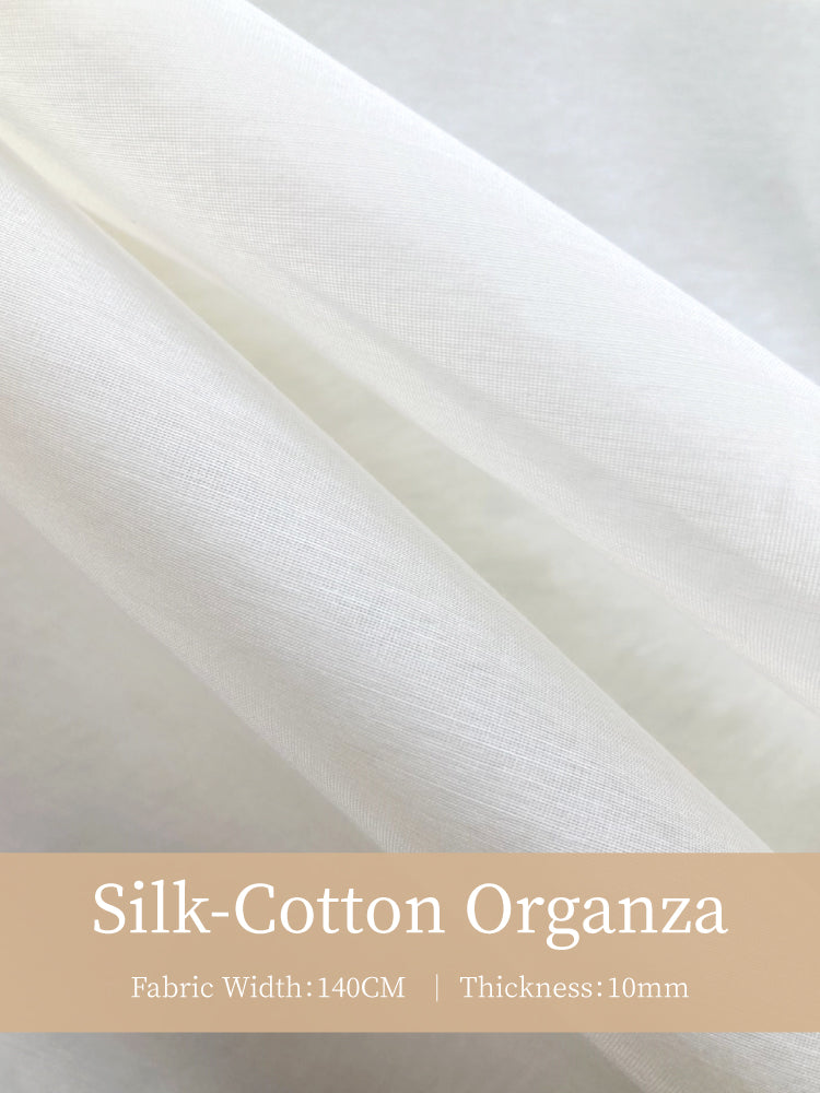 Silk-Cotton Organza Clothing Embroidery Printed White Fabric Telas Tulle Dresses For Women For Sewing By Meters