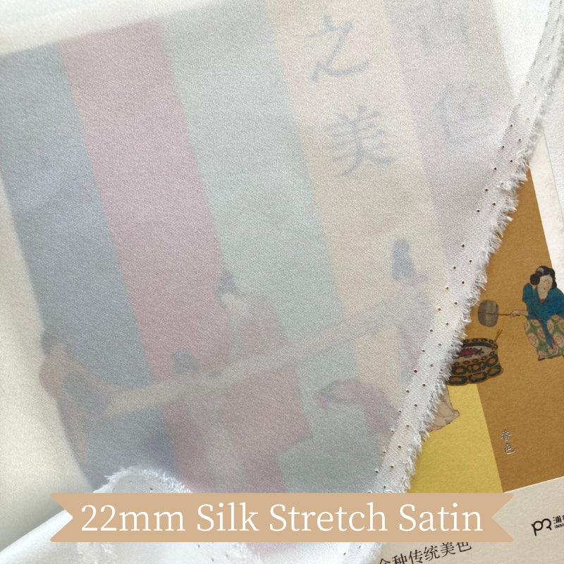 High Quality Mulberry Silk Stretch Satin Clothing Printed Garment Fabric Dresses Elegant Luxury For Women For Sewing By Meters