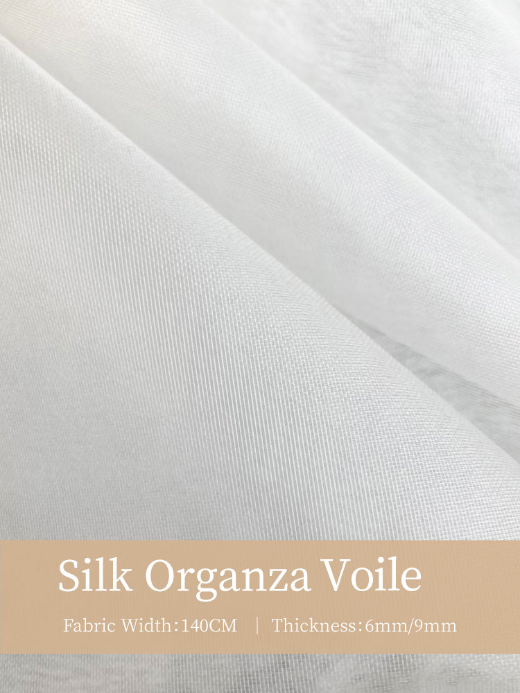 Natural Silk Organza Voile Clothing Printed Fabric Embroidery Telas Tulle Evening Dresses For Women For Sewing By Meters