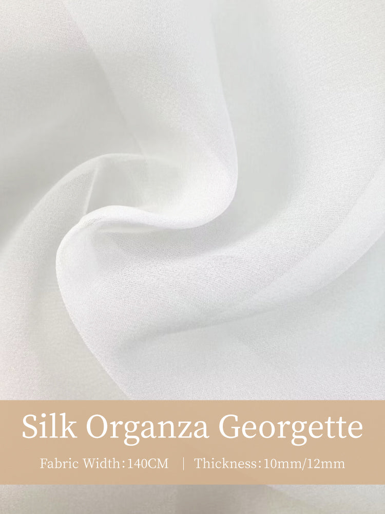 Silk Organza GeorgetteHigh Quality Mulberry Silk Clothing Printed Embroidery Fabric Dresses For Women For Sewing By Meters