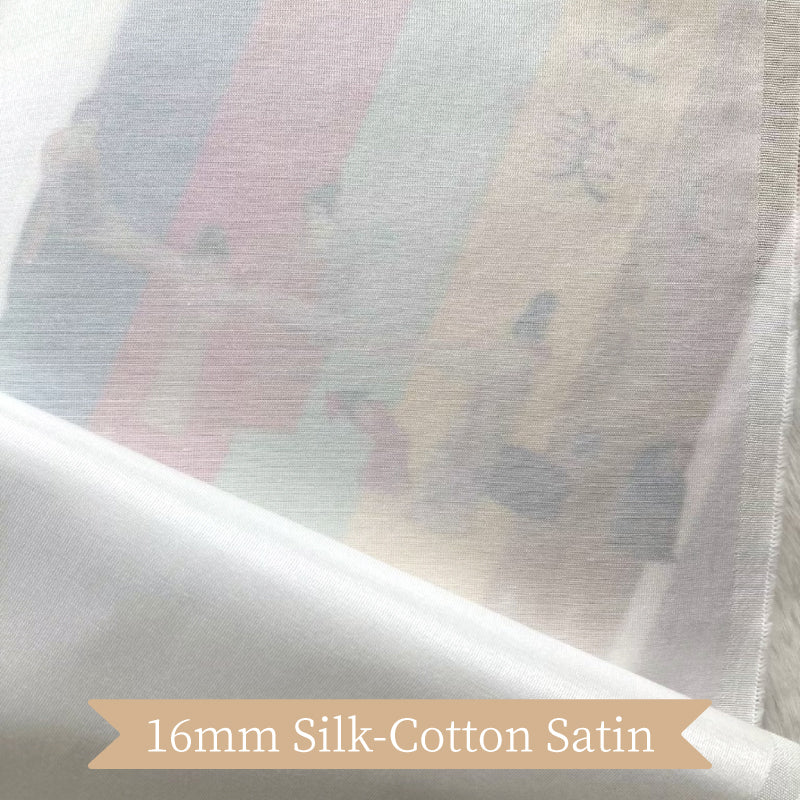 High Quality Silk-Cotton Satin Clothing Printed Fabric Dresses Costume For Women For Sewing By Meter