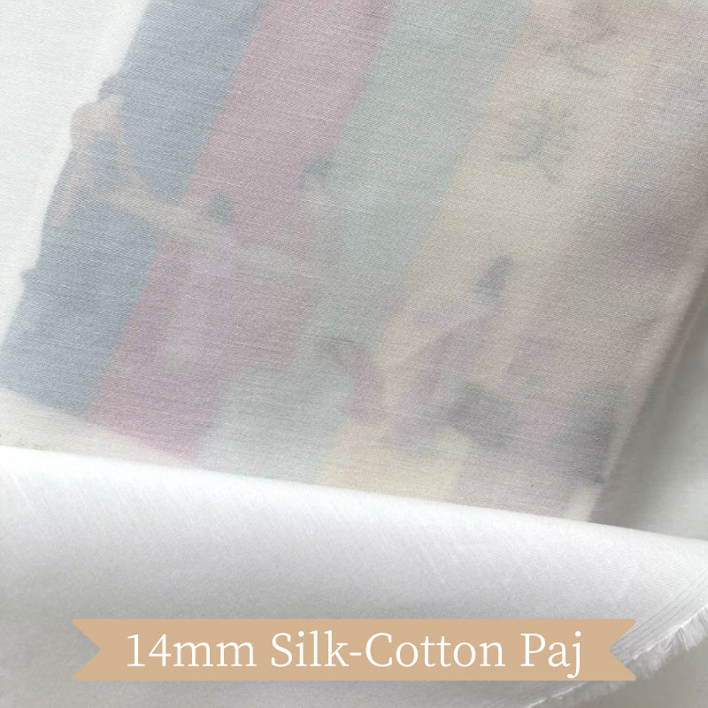 Natural Silk-Cotton Paj Clothing Printed Fabric Shirt Scarf Dresses For Women For Sewing By Meters