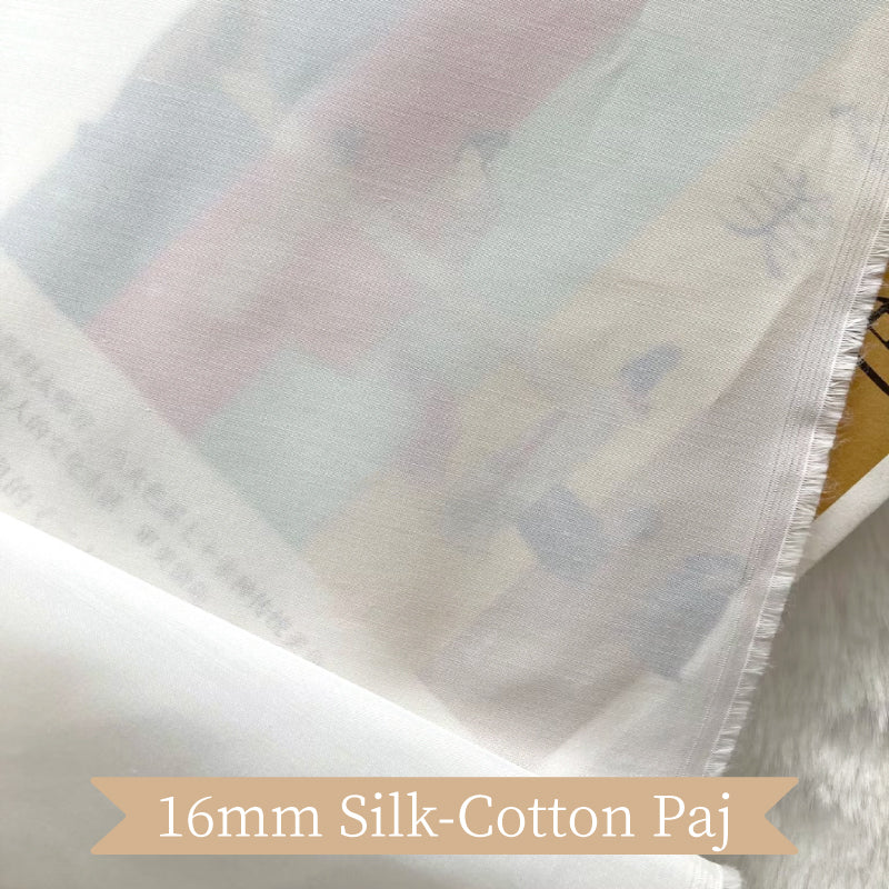 Natural Silk-Cotton Paj Clothing Printed Fabric Shirt Scarf Dresses For Women For Sewing By Meters