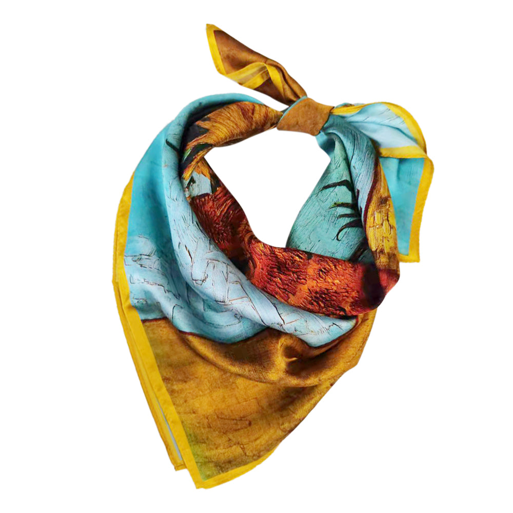 Tolzorai Pure Mulberry Silk Square Hair Scarf Satin Designer For Women's High-grade Fashion Neckerchief headband scarf