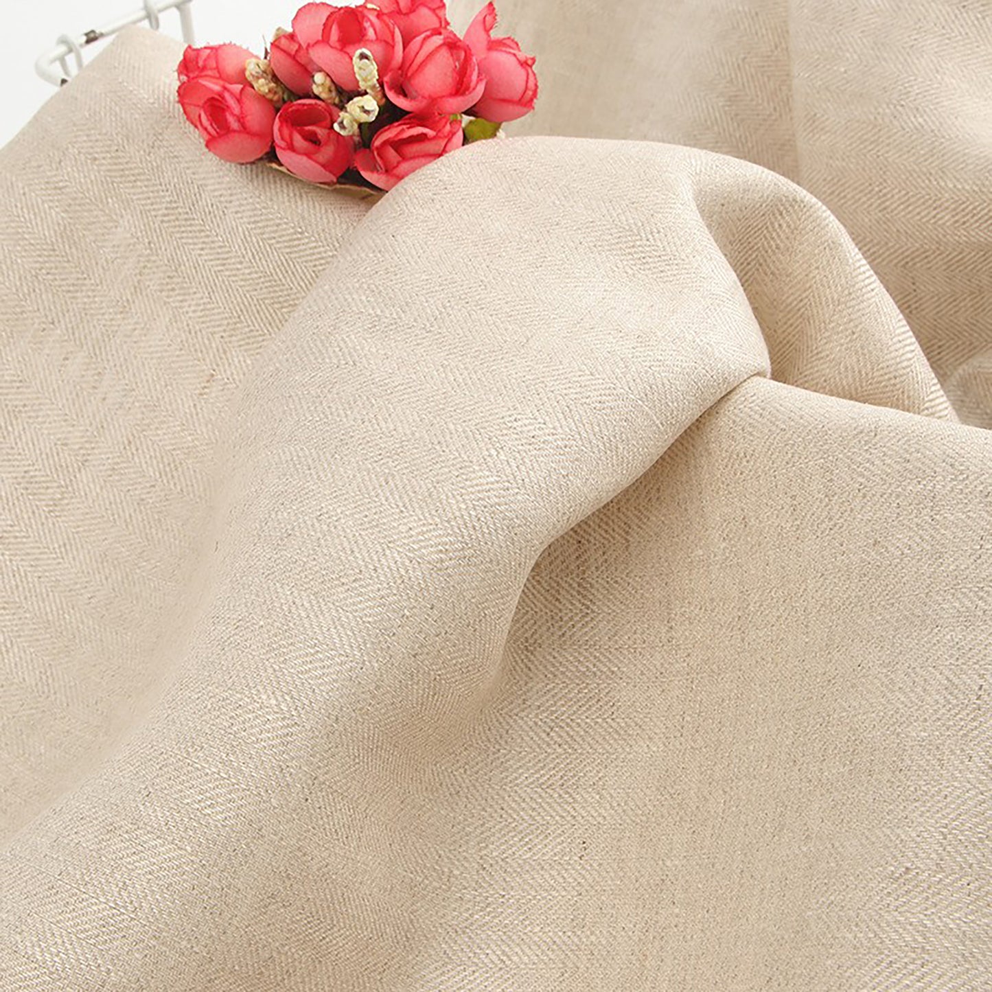 Linen herringbone twill fabric Dresses For Women For Sewing By Meters L14HT