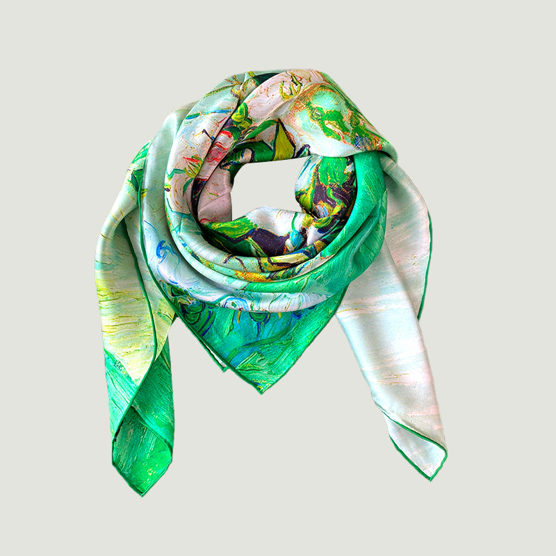 Mulberry Silk Natural Printed Silk Scarf For Woman Luxury Classical Art Famous Painting New Style customization Wholesale 90