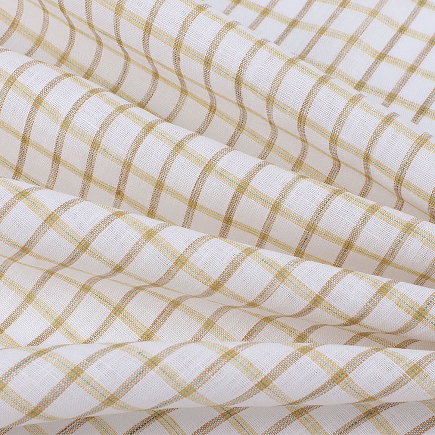 Linen Yarn-dyed Plaid Fabric For Women For Sewing By Meters L2176