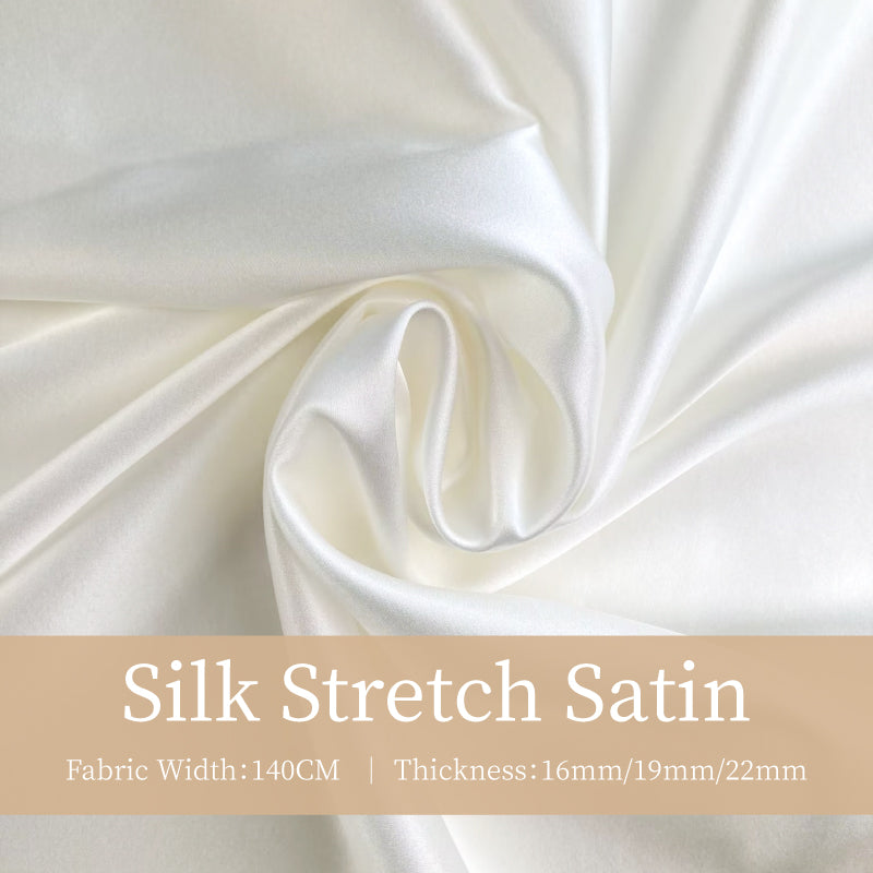 High Quality Mulberry Silk Stretch Satin Clothing Printed Garment Fabric Dresses Elegant Luxury For Women For Sewing By Meters