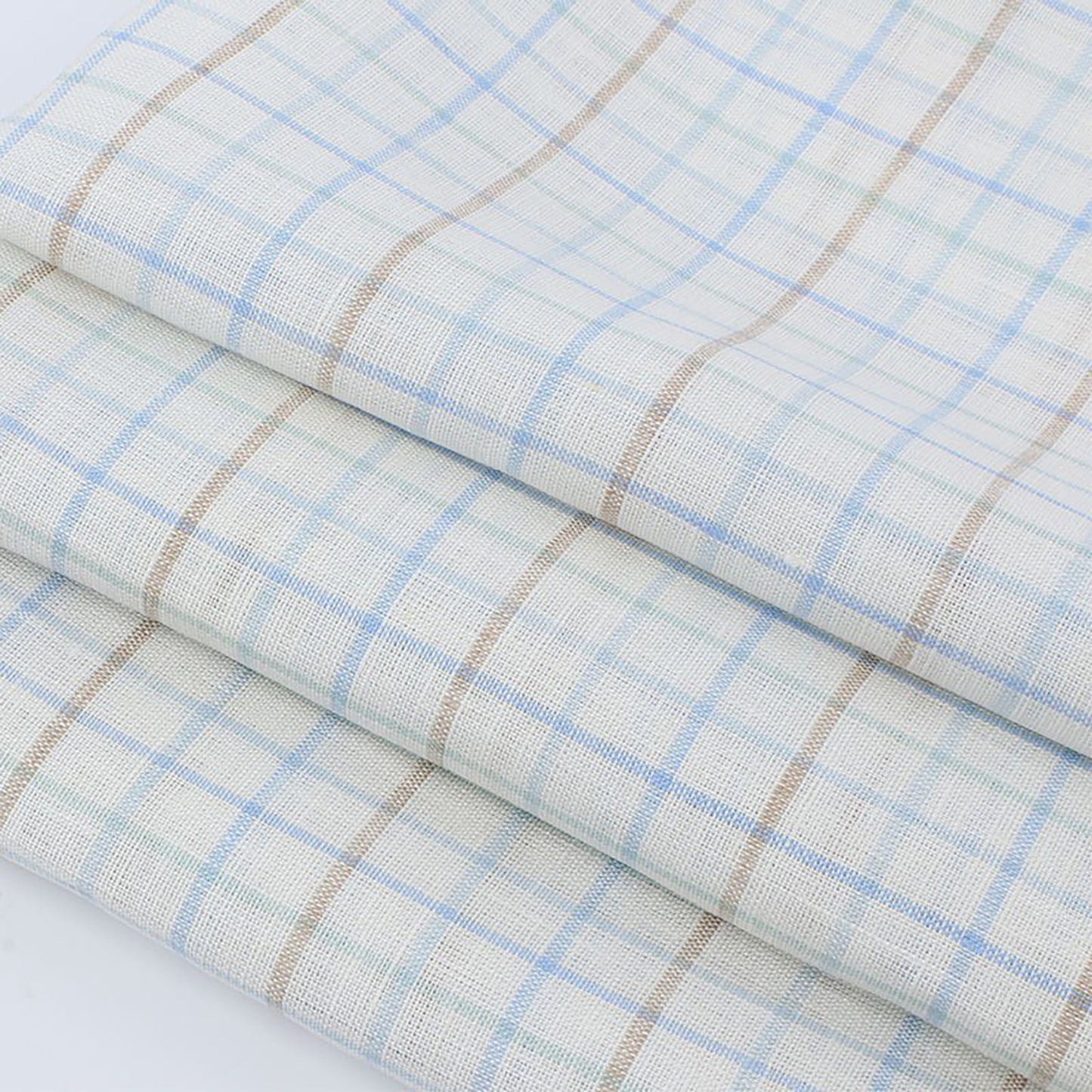 Linen Yarn-dyed Plaid Fabric For Women For Sewing By Meters L2176