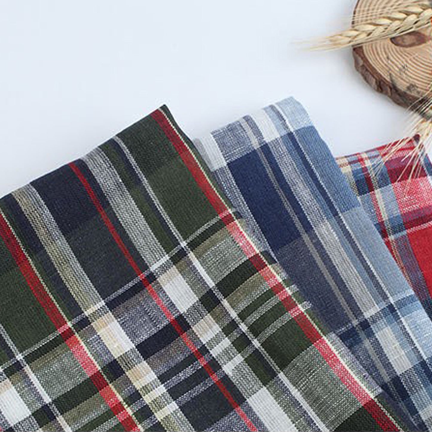 Linen color woven checkered pattern For Women For Sewing By Meters L1452