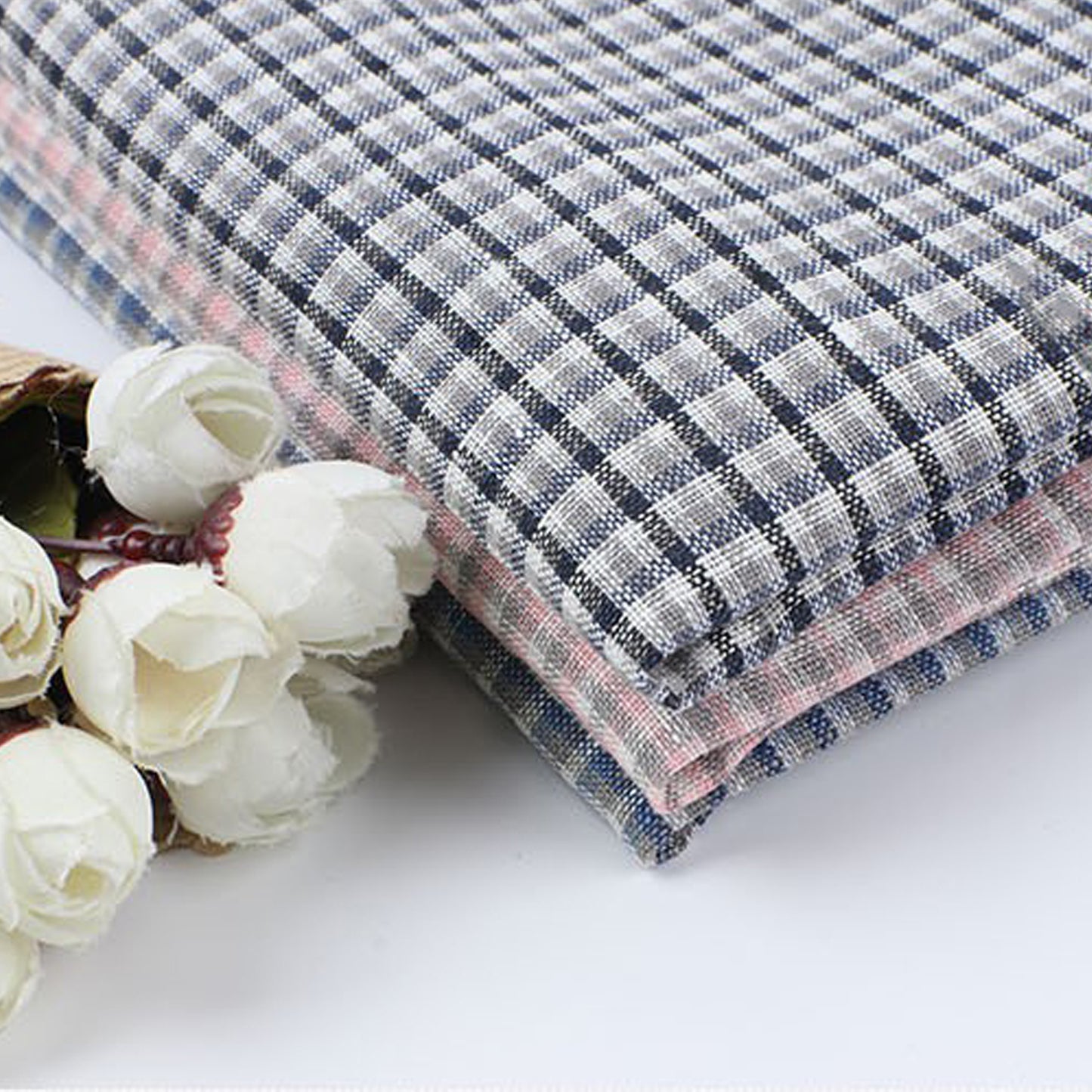 Linen woven strips Fabric Dresses For Women For Sewing By Meters L1465