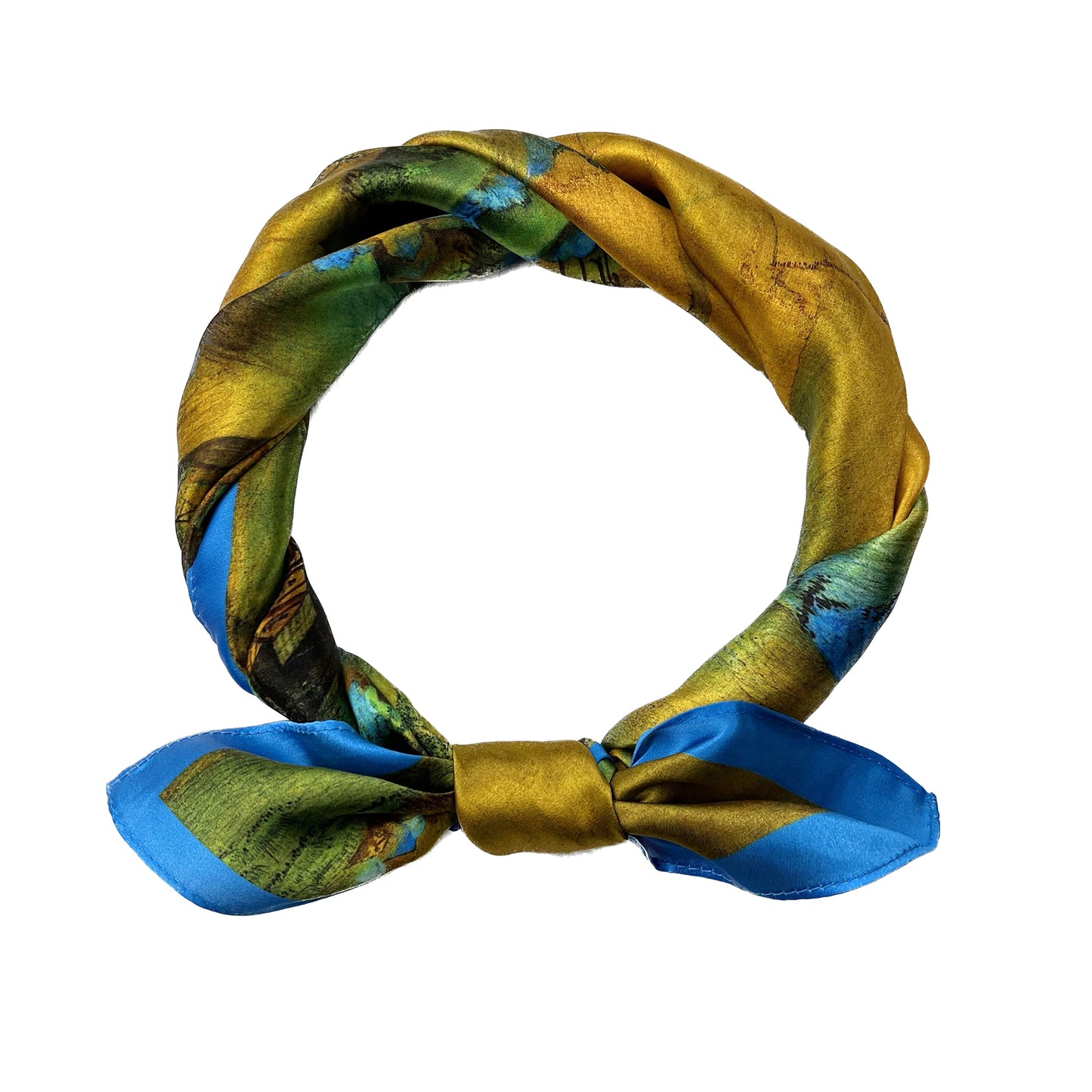 Tolzorai Pure Mulberry Silk Square Hair Scarf Satin Designer For Women's High-grade Fashion Neckerchief headband scarf