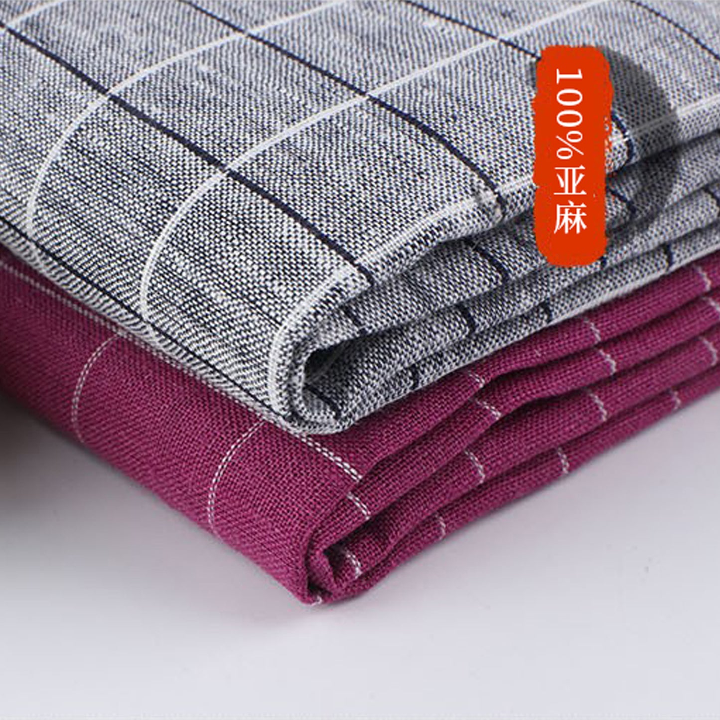 Linen woven strips Fabric Dresses For Women For Sewing By Meters L2107