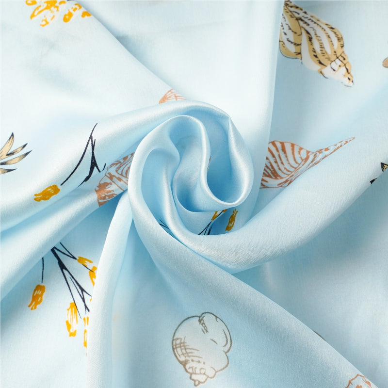 Wholesale Real Silk Satin Head Scarfs With Print Women Elegant Soft Square Bandana Shawl Luxury Gift For Lady