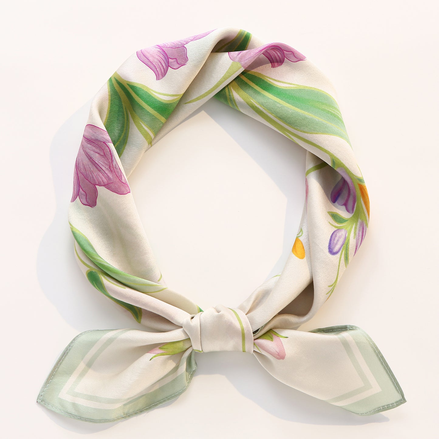 Tolzorai Pure Mulberry Silk Square Hair Scarf Satin Designer For Women's High-grade Fashion Neckerchief headband scarf