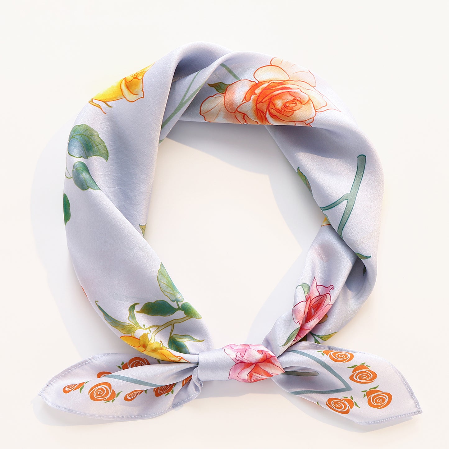 Tolzorai Pure Mulberry Silk Square Hair Scarf Satin Designer For Women's High-grade Fashion Neckerchief headband scarf