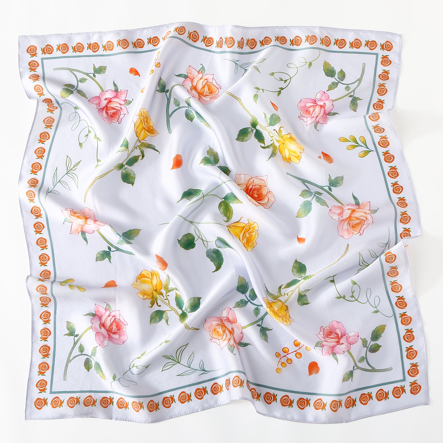 Tolzorai Pure Mulberry Silk Square Hair Scarf Satin Designer For Women's High-grade Fashion Neckerchief headband scarf