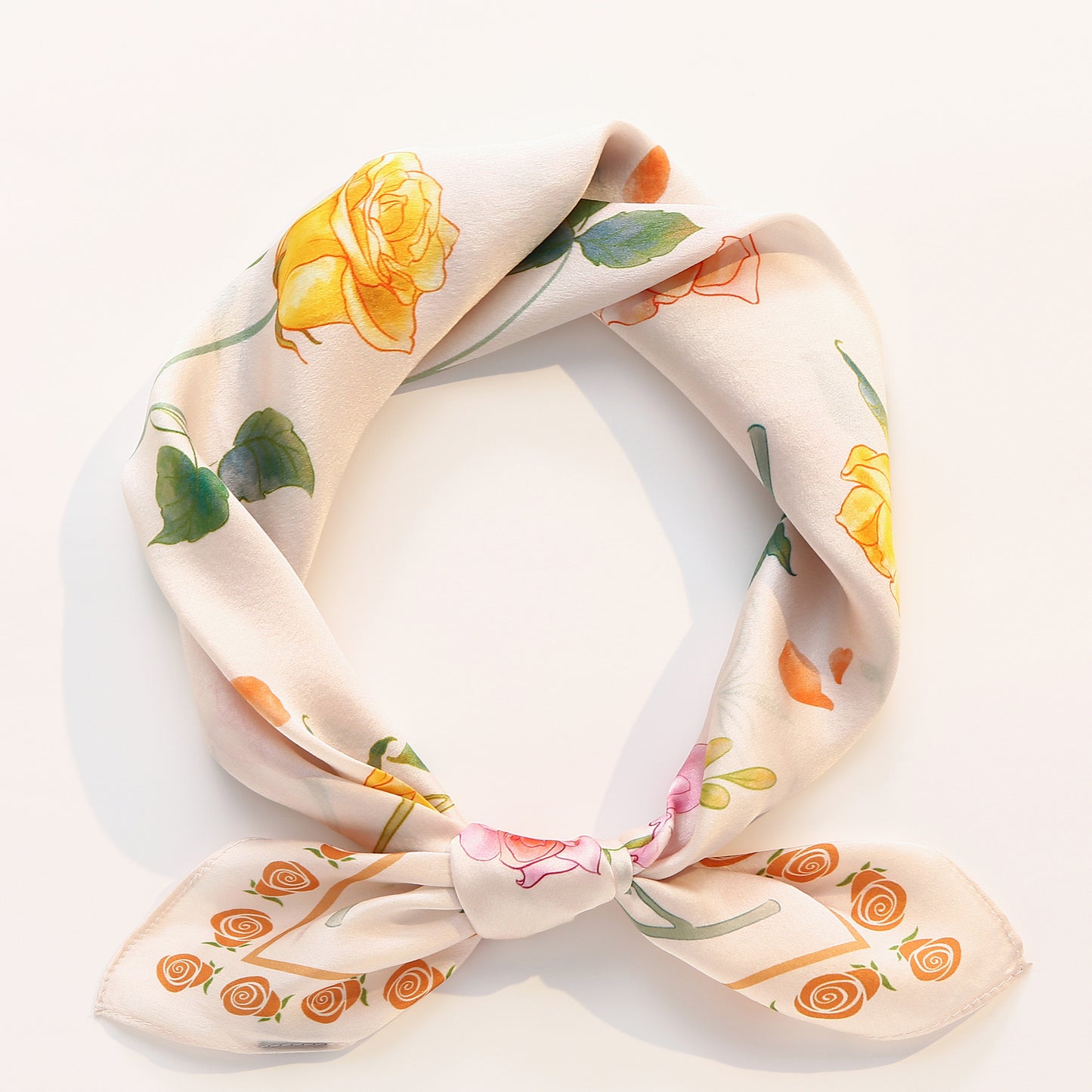 Tolzorai Pure Mulberry Silk Square Hair Scarf Satin Designer For Women's High-grade Fashion Neckerchief headband scarf