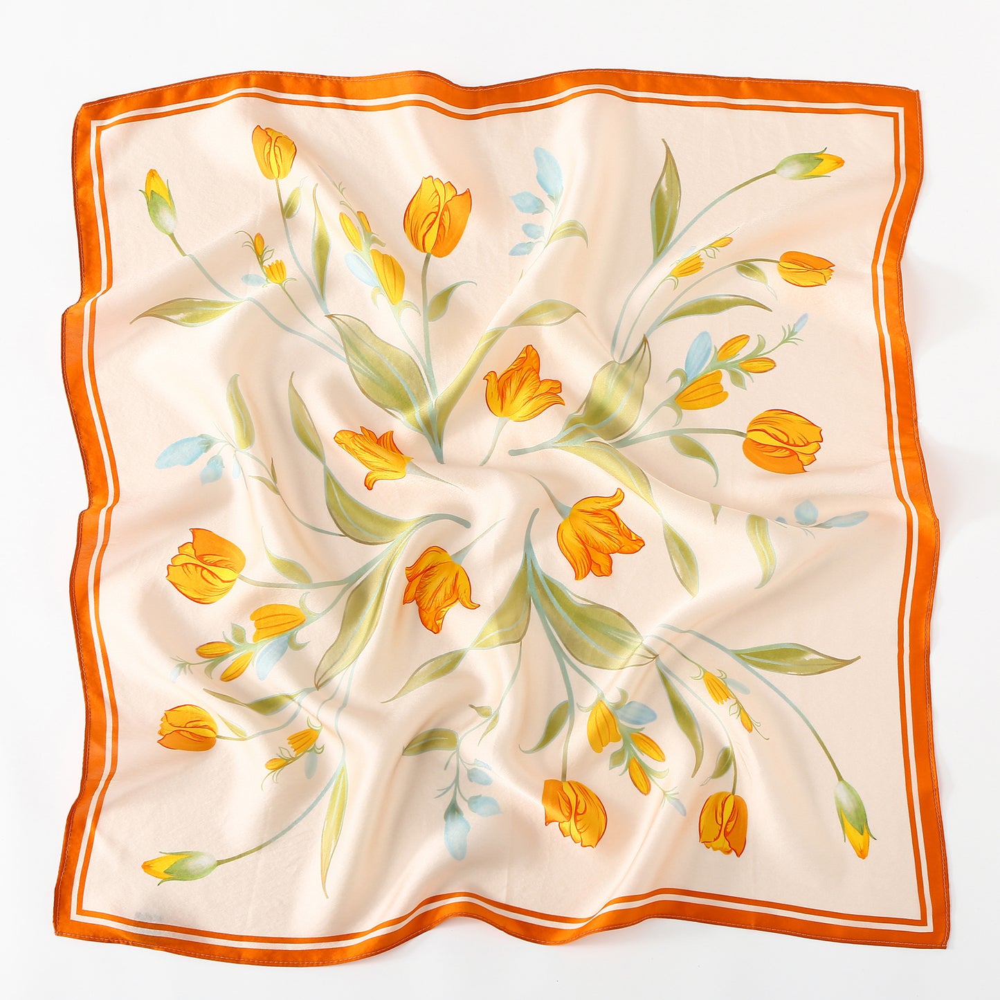 Tolzorai Pure Mulberry Silk Square Hair Scarf Satin Designer For Women's High-grade Fashion Neckerchief headband scarf