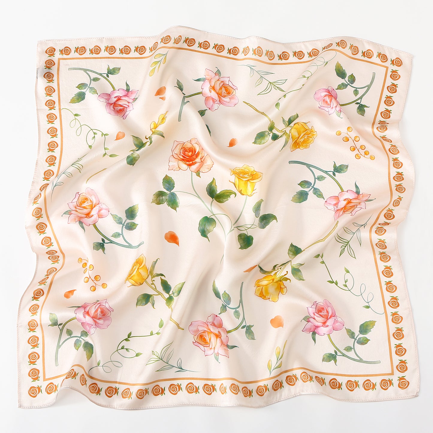 Tolzorai Pure Mulberry Silk Square Hair Scarf Satin Designer For Women's High-grade Fashion Neckerchief headband scarf