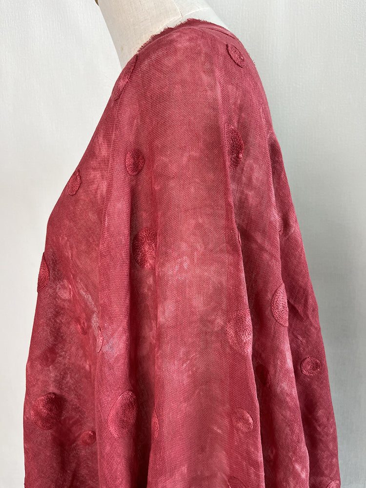 Natural Ramie Cotton Dyeing Red Clothing Fabric Dresses Elegant Luxury For Women For Sewing By Meters R14E/XZ01