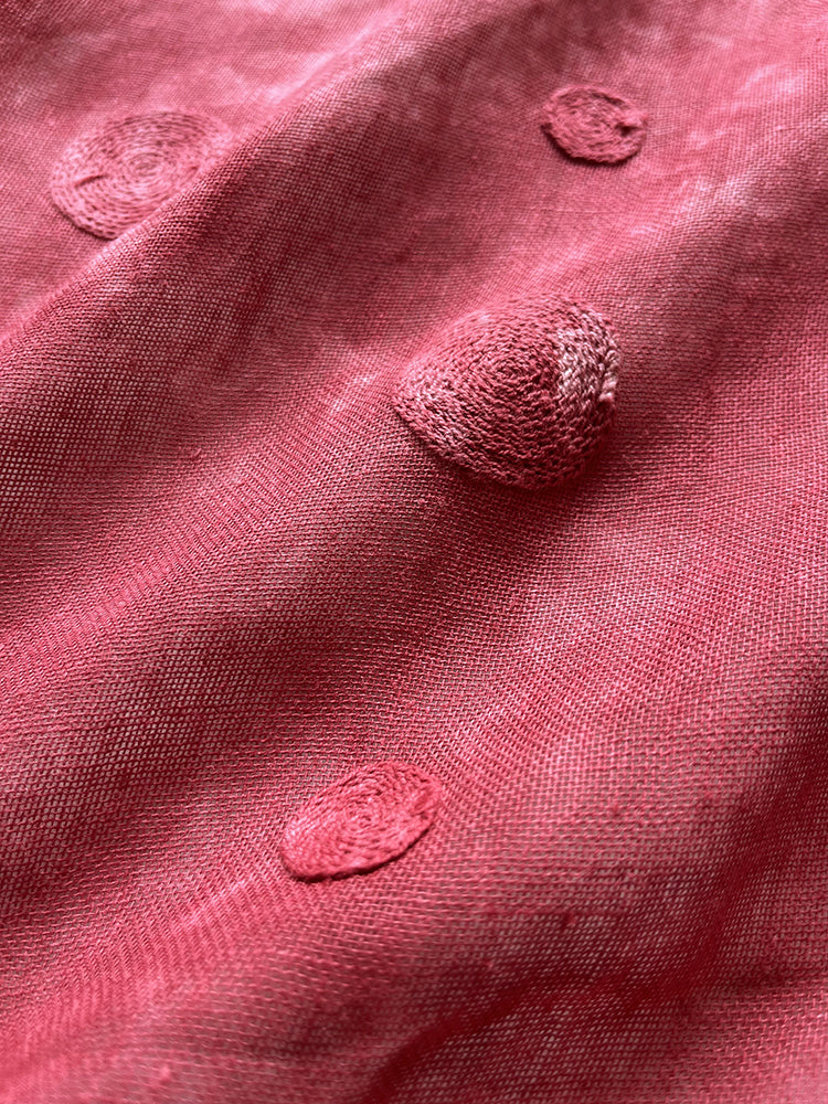 Natural Ramie Cotton Dyeing Red Clothing Fabric Dresses Elegant Luxury For Women For Sewing By Meters R14E/XZ01