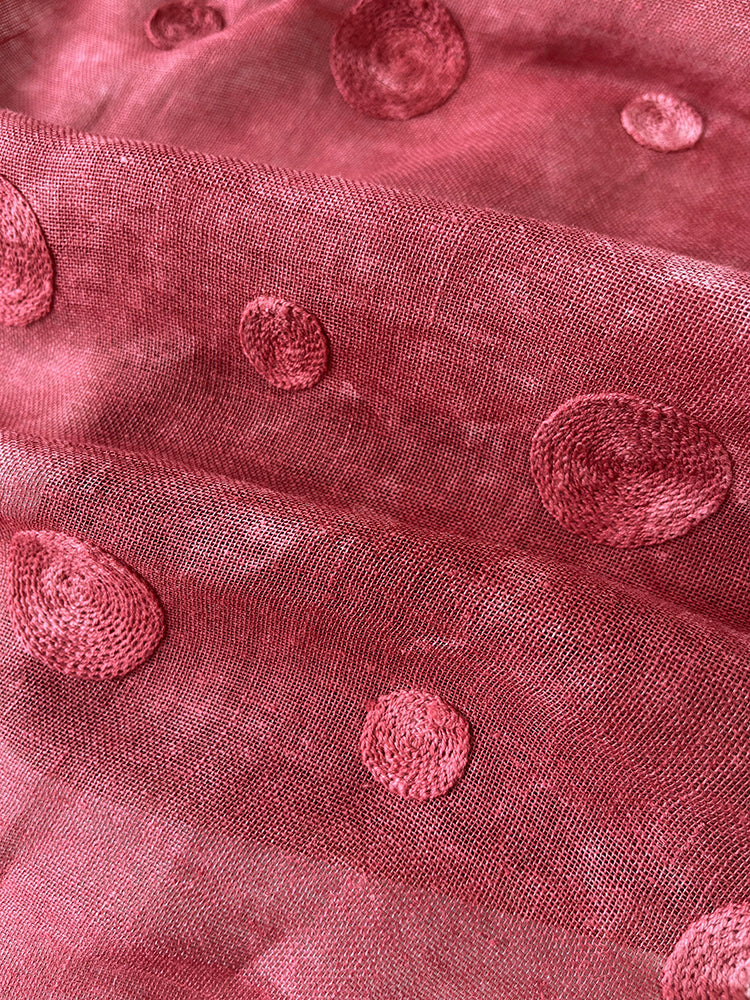 Natural Ramie Cotton Dyeing Red Clothing Fabric Dresses Elegant Luxury For Women For Sewing By Meters R14E/XZ01