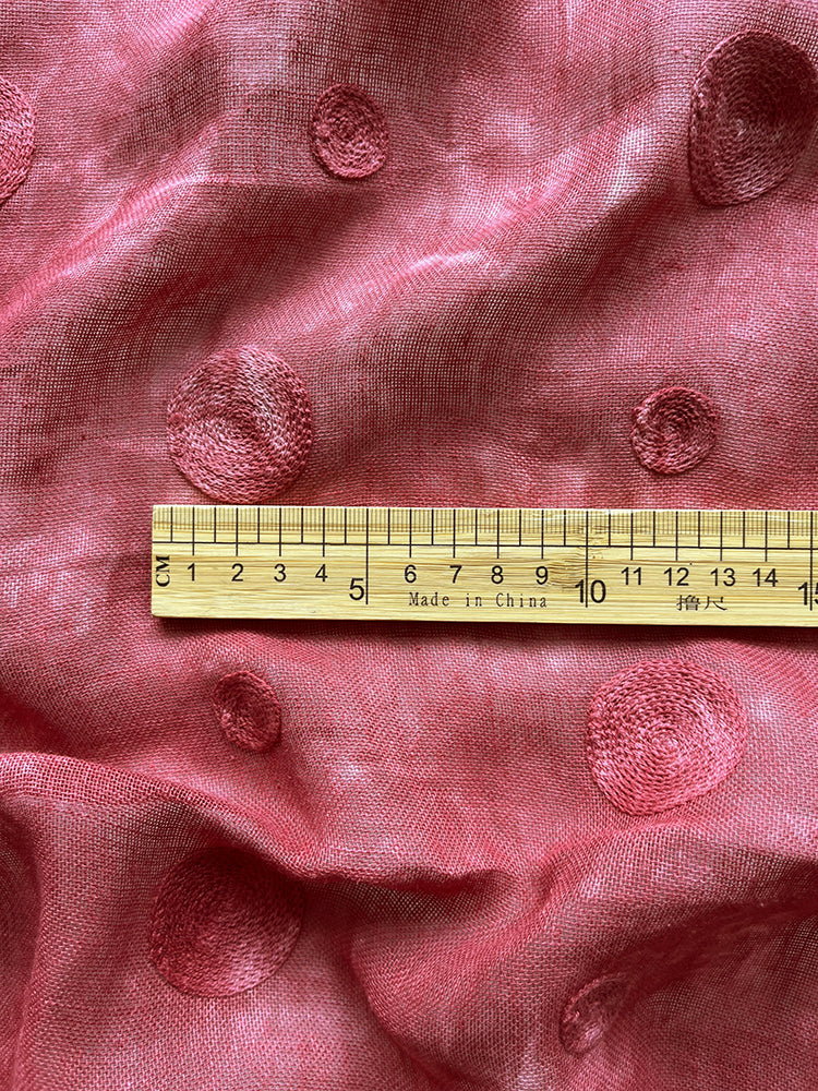 Natural Ramie Cotton Dyeing Red Clothing Fabric Dresses Elegant Luxury For Women For Sewing By Meters R14E/XZ01
