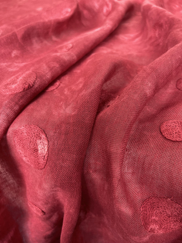 Natural Ramie Cotton Dyeing Red Clothing Fabric Dresses Elegant Luxury For Women For Sewing By Meters R14E/XZ01