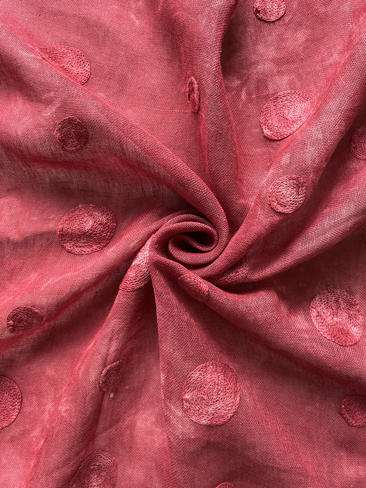 Natural Ramie Cotton Dyeing Red Clothing Fabric Dresses Elegant Luxury For Women For Sewing By Meters R14E/XZ01