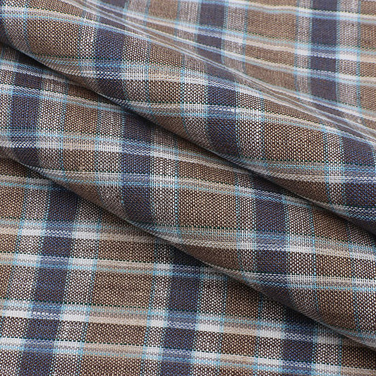 Linen color woven checkered pattern For Women For Sewing By Meters L1463