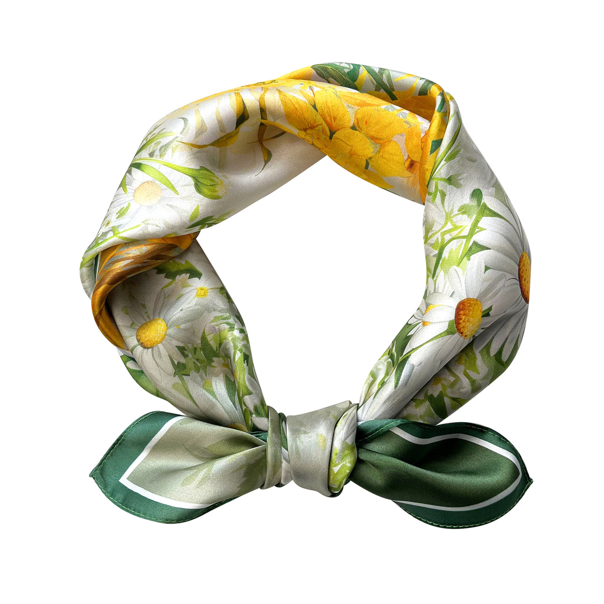 Tolzorai Pure Mulberry Silk Light weight Hair Scarf 21" Neckerchief Printed Women's Head Scarf Wraps With Gift Packed