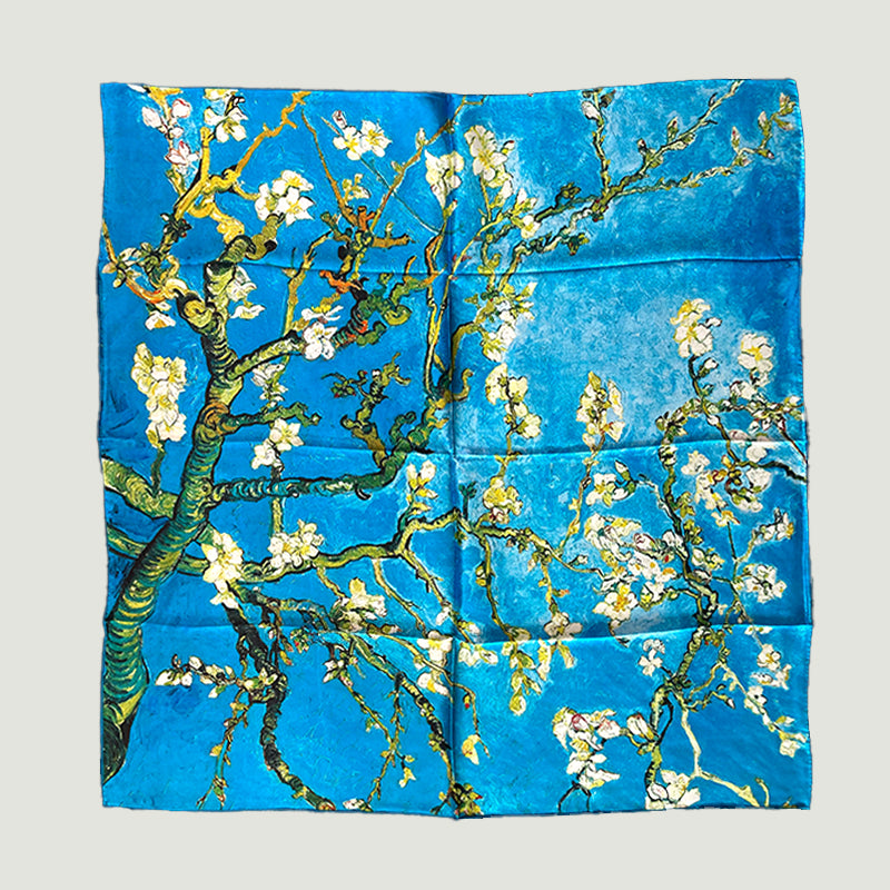 Mulberry Silk Natural Printed Silk Scarf 35" For Woman Luxury Classical Art Famous Painting New Style customization