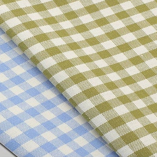 Double-ply Ramie Checkered Fabric For Women For Sewing By Meters R21Y
