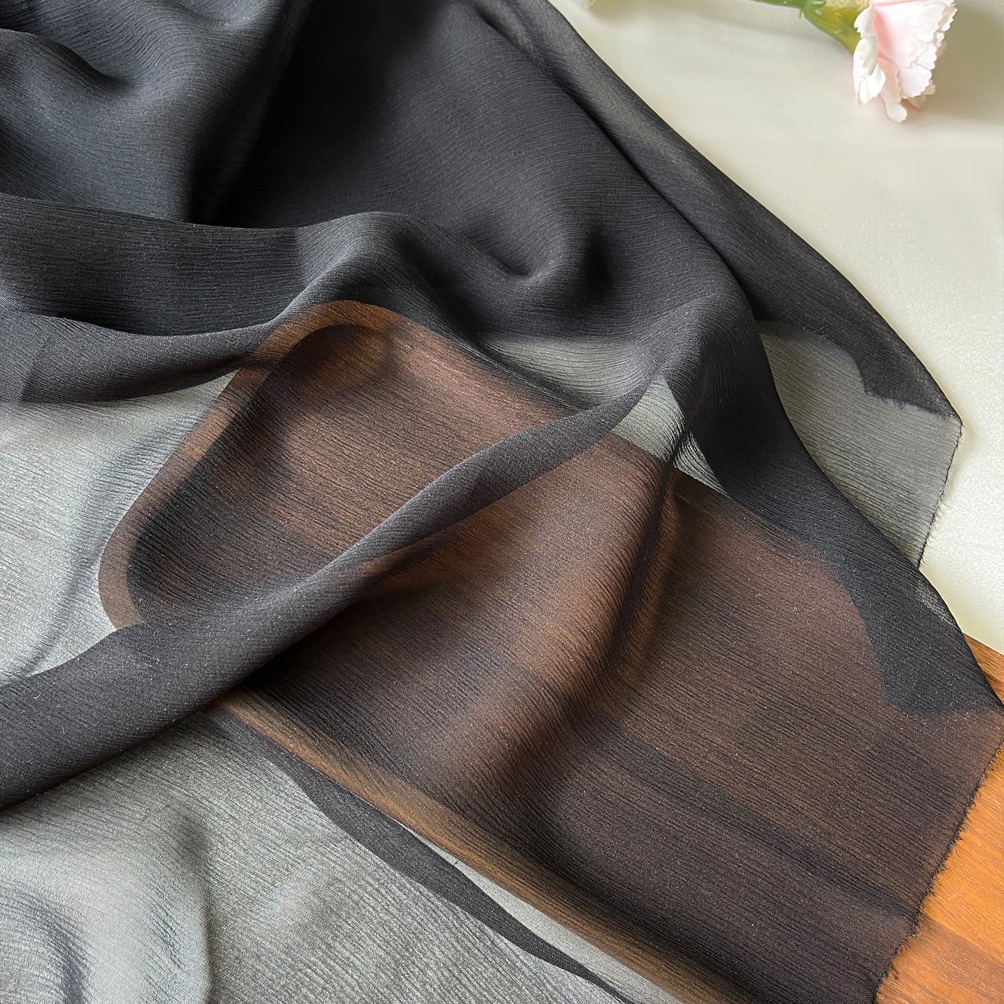 Mulberry Wrinkled Silk Crinkle Chiffon Clothing Printed Fabric Tulle Dresses For Women For Sewing By Meters