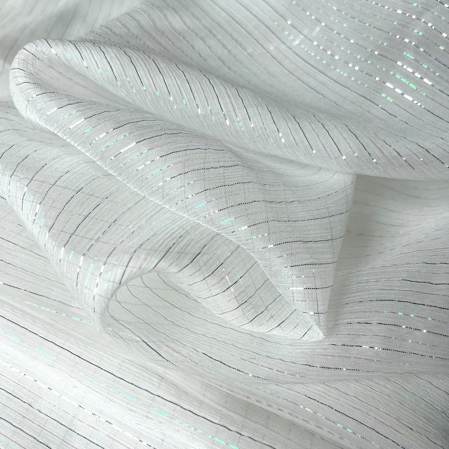 6 Momme Silk Crinkle Chiffon Colorful Bright Shiny Striped Clothing Fabric Elegant Luxury For Women For Sewing By Meters