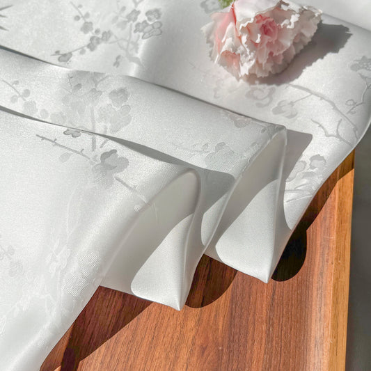 19 Momme Silk Viscose Sangbo Satin Jacquard Weaving Clothing Fabric Dresses Elegant Luxury For Women For Sewing By Meters 140cm