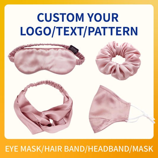 Custom Silk daily necessities Eye masks hair bands headbands masks Pattern Logo