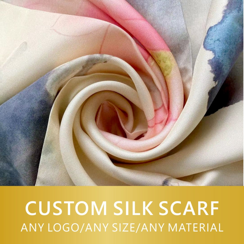 Custom Mulberry Silk Scarf Twill Satin Digital Print Screen Printing Pattern Logo Shawl Professional Design Apparel Accessories