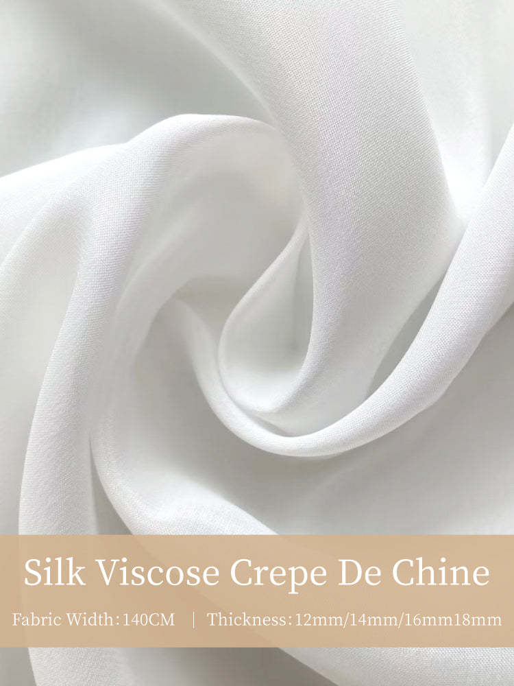 Natural Silk Viscose Crepe De Chine Clothing Printed Fabric Scarf Tulle Dresses Elegant Luxury For Women For Sewing By Meters