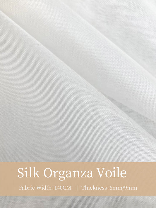 Natural Silk Organza Voile Clothing Printed Fabric Embroidery Telas Tulle Evening Dresses For Women For Sewing By Meters