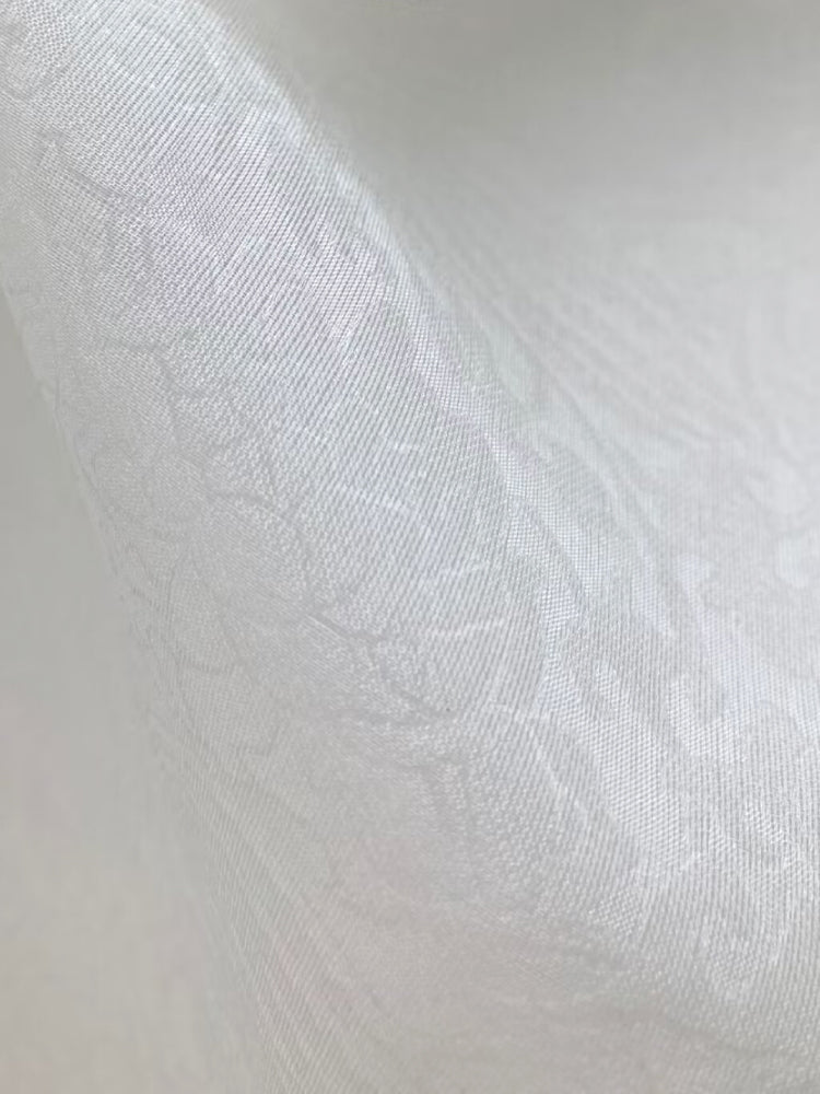 China Genuine Mulberry Silk Organza Jacquard Printed Clothing High Quality White Fabric For Sewing By Meters