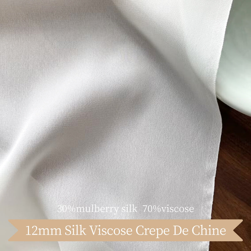 Natural Silk Viscose Crepe De Chine Clothing Printed Fabric Scarf Tulle Dresses Elegant Luxury For Women For Sewing By Meters