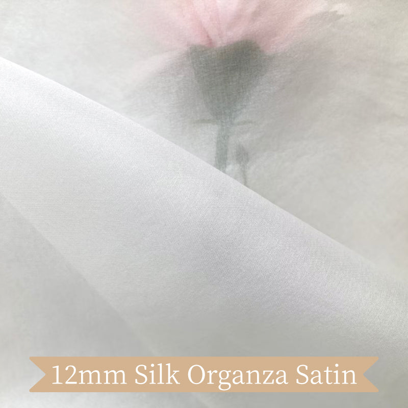 High Quality 100% Mulberry Silk Organza Satin Clothing Printed Fabric Tulle Evening Dresses For Women For Sewing By Meters