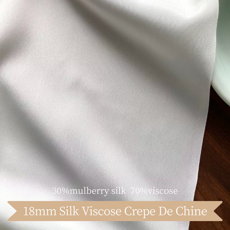 Natural Silk Viscose Crepe De Chine Clothing Printed Fabric Scarf Tulle Dresses Elegant Luxury For Women For Sewing By Meters