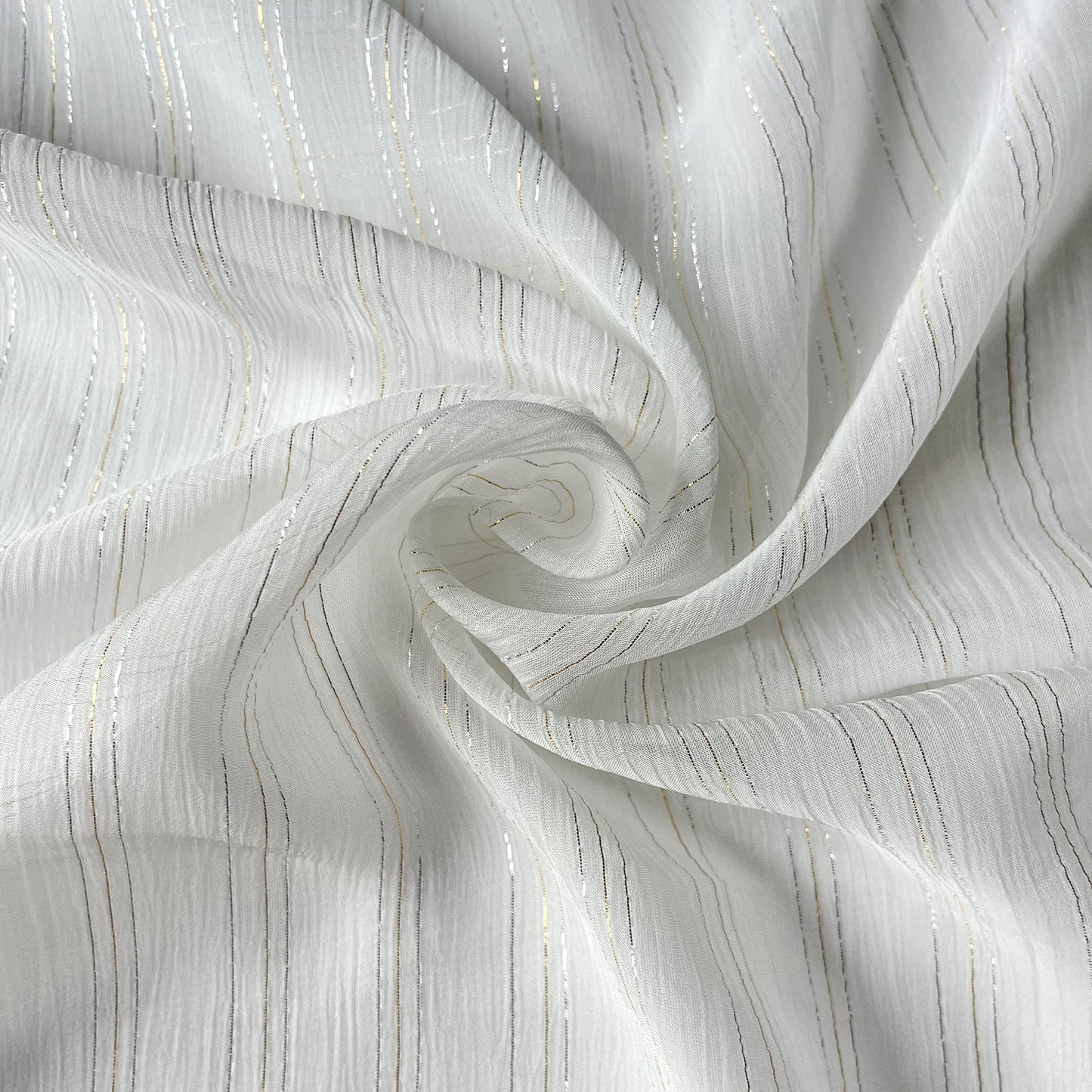 10 Momme Silk Crinkle Chiffon Shiny Striped Clothing Fabric Elegant Luxury For Women For Sewing By Meters